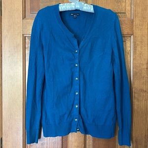 Gap Women’s Long Sleeve Crew Neck Cardigan in Mountain Teal
